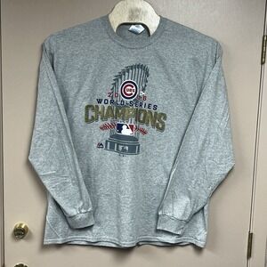 Majestic MLB Chicago Cubs 2016 World Series Champs Long Sleeve Shirt 2XL‎